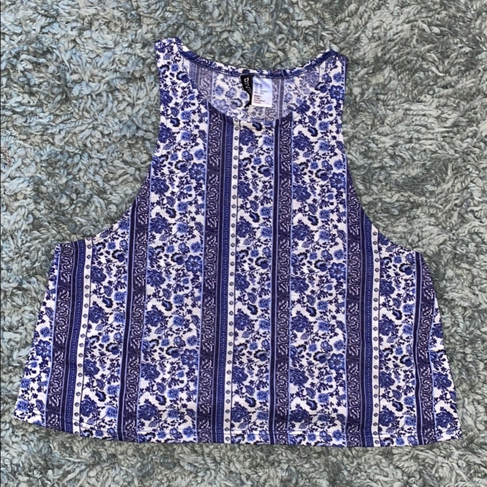 H&M Tank Blue Flowers